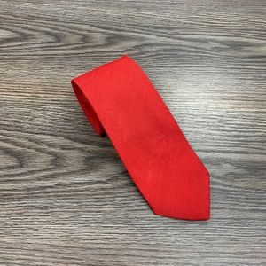 Hansom Solid Red Linen Tie